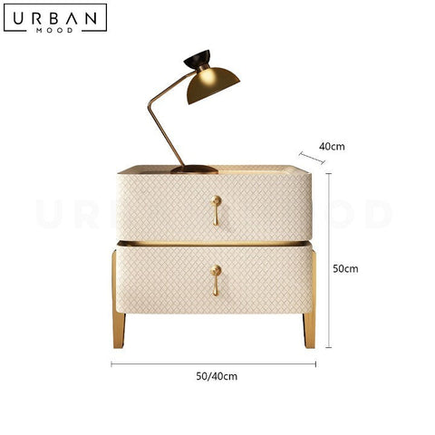 KYRIA Modern Bedside Table Black and Gold Nightstand - URBANMOOD