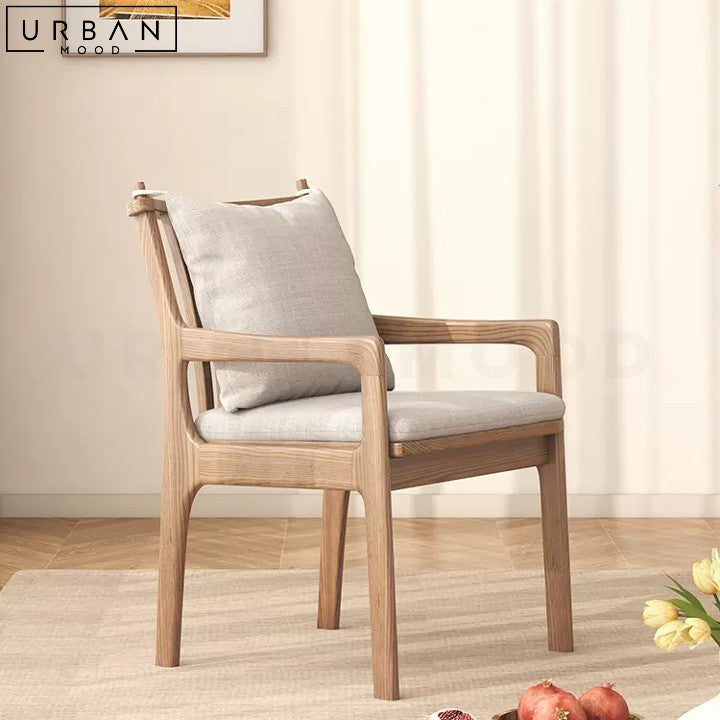 LAONA Rustic Solid Wood Dining Chair High Quality Ash Wood - URBANMOOD