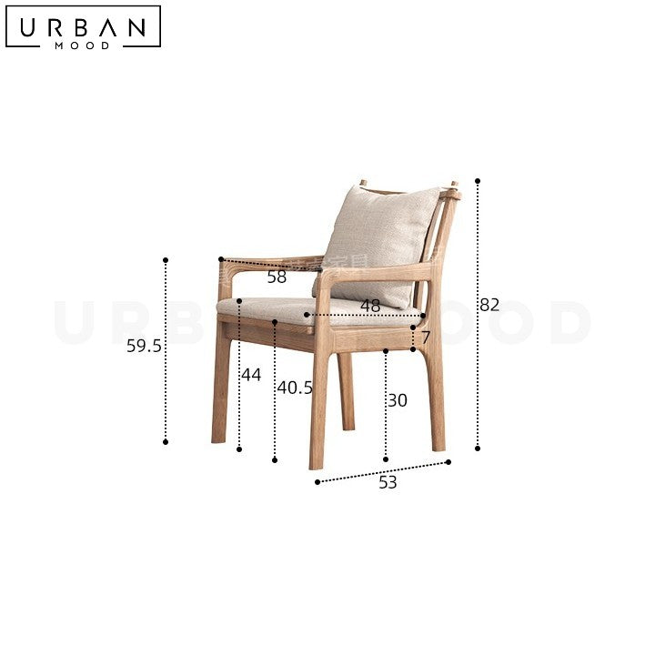 LAONA Rustic Solid Wood Dining Chair High Quality Ash Wood - URBANMOOD