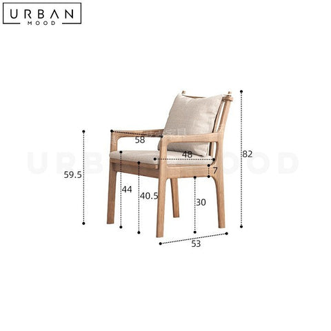 LAONA Rustic Solid Wood Dining Chair High Quality Ash Wood - URBANMOOD