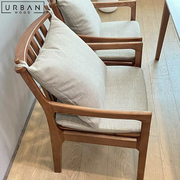 LAONA Rustic Solid Wood Dining Chair High Quality Ash Wood - URBANMOOD