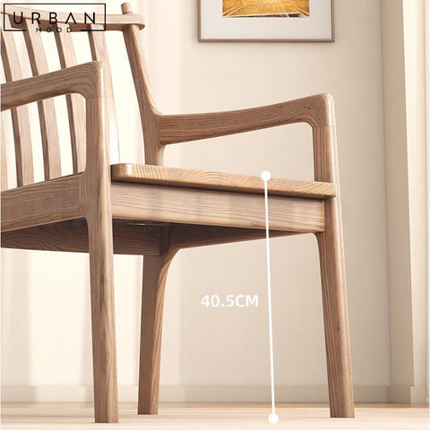LAONA Rustic Solid Wood Dining Chair High Quality Ash Wood - URBANMOOD