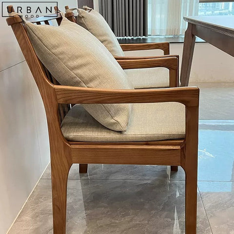 LAONA Rustic Solid Wood Dining Chair High Quality Ash Wood - URBANMOOD