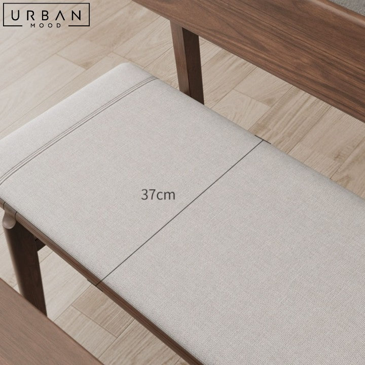 LASKO Modern Solid Wood Dining Bench with Backrest - URBANMOOD