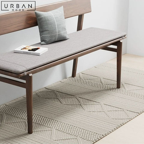 LASKO Modern Solid Wood Dining Bench with Backrest - URBANMOOD