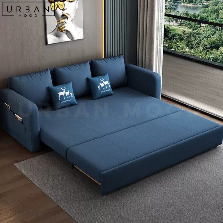 LEENY Foldable Modern Sofa Bed with Fabric Upholstery - URBANMOOD