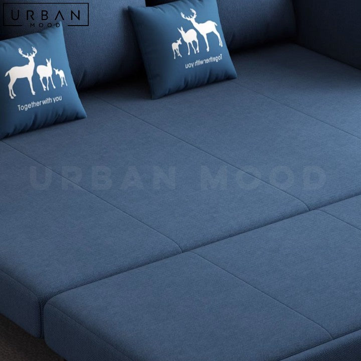 LEENY Foldable Modern Sofa Bed with Fabric Upholstery - URBANMOOD