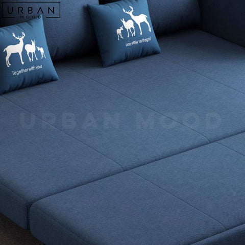 LEENY Foldable Modern Sofa Bed with Fabric Upholstery - URBANMOOD