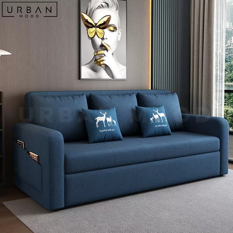 LEENY Foldable Modern Sofa Bed with Fabric Upholstery - URBANMOOD