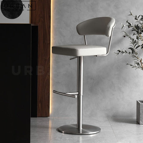 LEFEVE Modern Swivel Bar Stool with Stainless Steel Frame - URBANMOOD