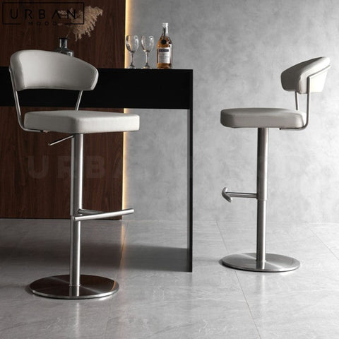 LEFEVE Modern Swivel Bar Stool with Stainless Steel Frame - URBANMOOD