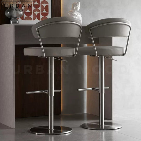 LEFEVE Modern Swivel Bar Stool with Stainless Steel Frame - URBANMOOD