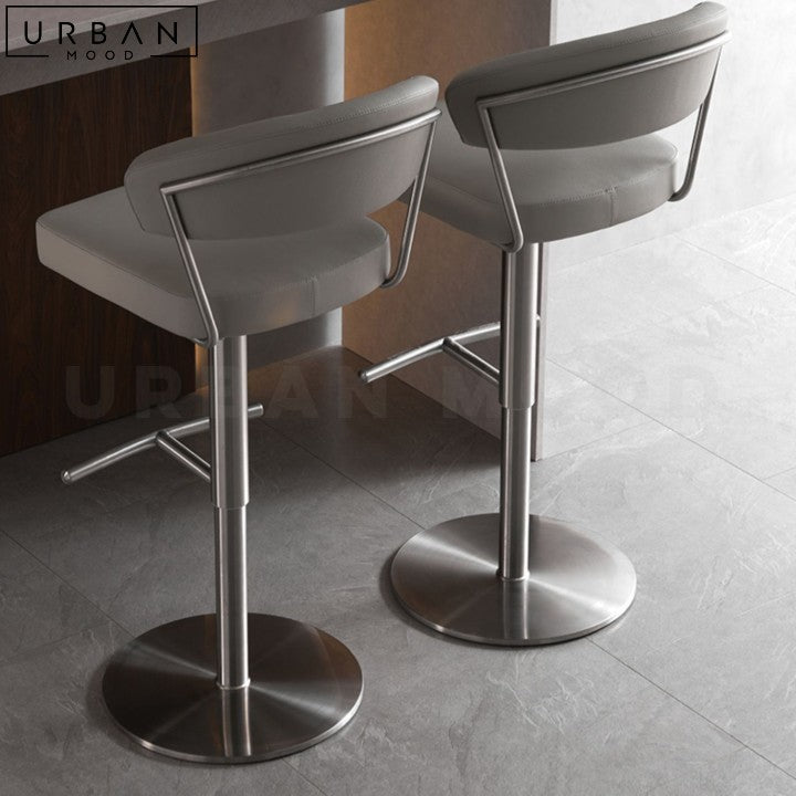 LEFEVE Modern Swivel Bar Stool with Stainless Steel Frame - URBANMOOD