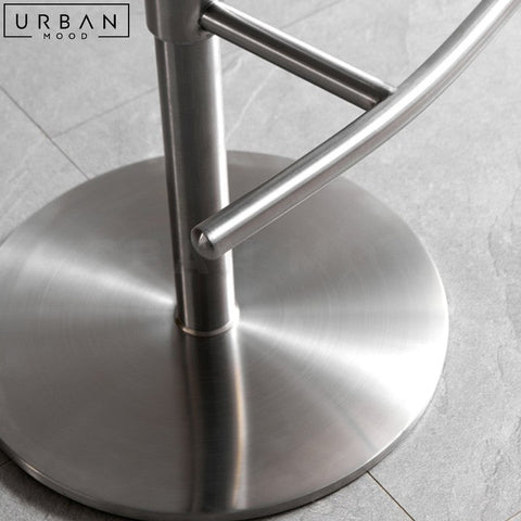 LEFEVE Modern Swivel Bar Stool with Stainless Steel Frame - URBANMOOD