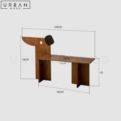 LENZ Retro Style Nostalgic Dog Shaped Bench - URBANMOOD