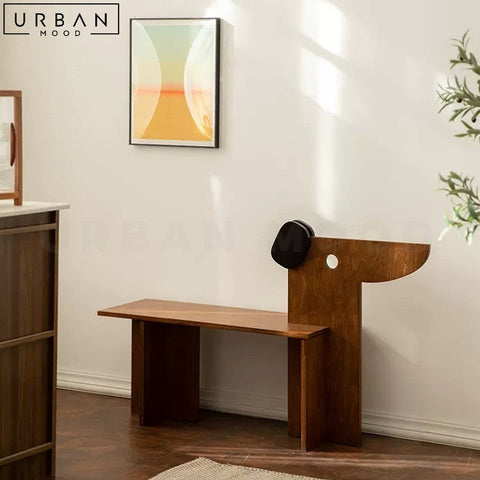 LENZ Retro Style Nostalgic Dog Shaped Bench - URBANMOOD