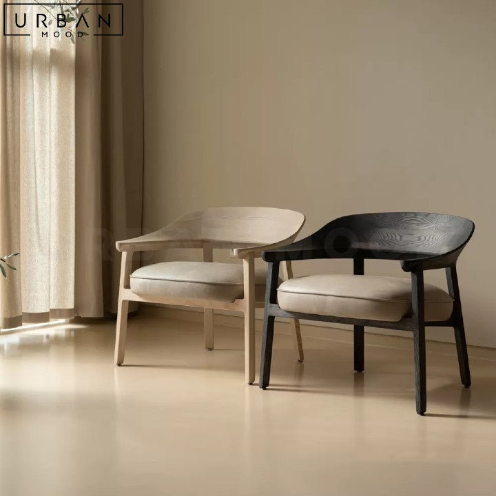 LINARO Japandi Solid Wood Lounge Reading Chair - URBANMOOD