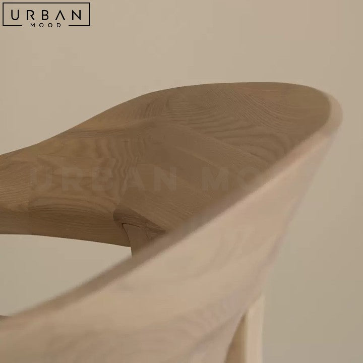 LINARO Japandi Solid Wood Lounge Reading Chair - URBANMOOD