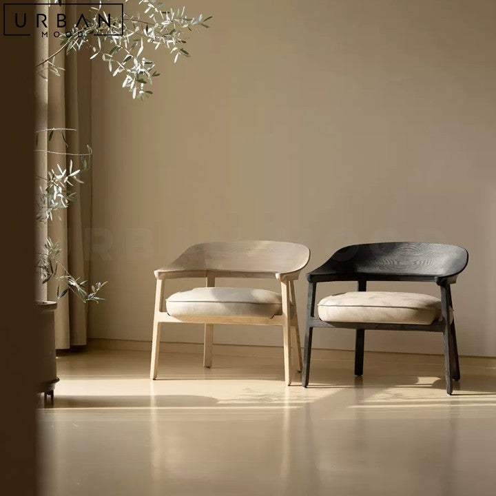 LINARO Japandi Solid Wood Lounge Reading Chair - URBANMOOD