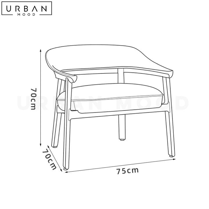LINARO Japandi Solid Wood Lounge Reading Chair - URBANMOOD