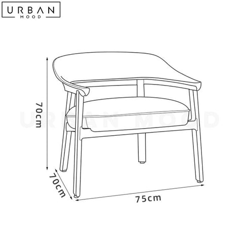 LINARO Japandi Solid Wood Lounge Reading Chair - URBANMOOD