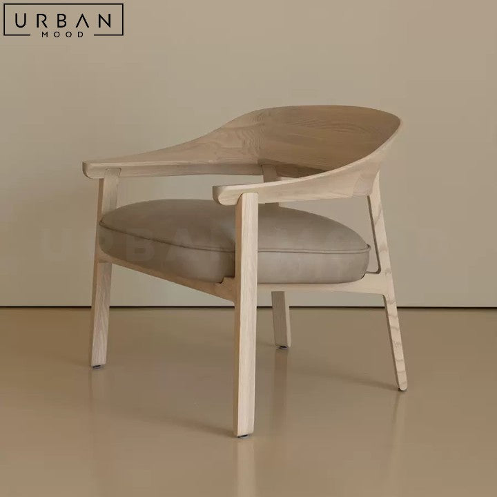 LINARO Japandi Solid Wood Lounge Reading Chair - URBANMOOD