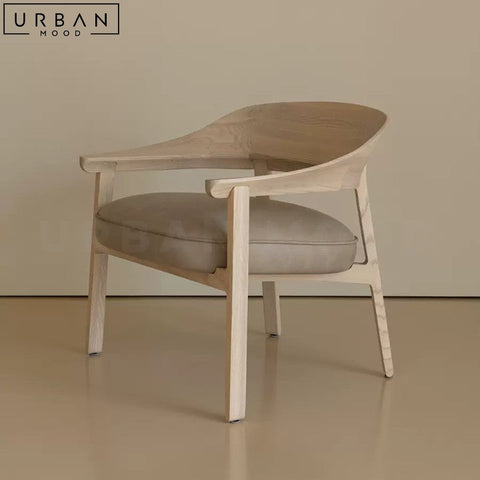 LINARO Japandi Solid Wood Lounge Reading Chair - URBANMOOD