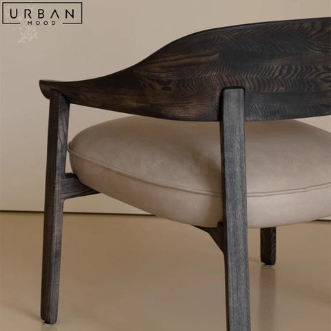 LINARO Japandi Solid Wood Lounge Reading Chair - URBANMOOD