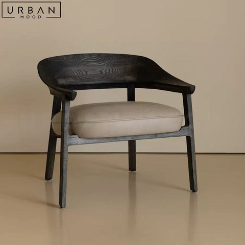 LINARO Japandi Solid Wood Lounge Reading Chair - URBANMOOD
