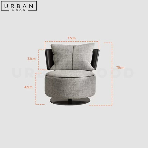LINDRO Modern Swivel Lounge Chair with Stainless Steel Base - URBANMOOD