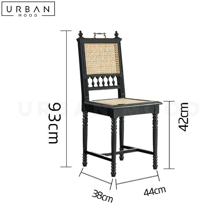 LINNEA Mid-Century Rattan Dining Chair Organic Charm - URBANMOOD