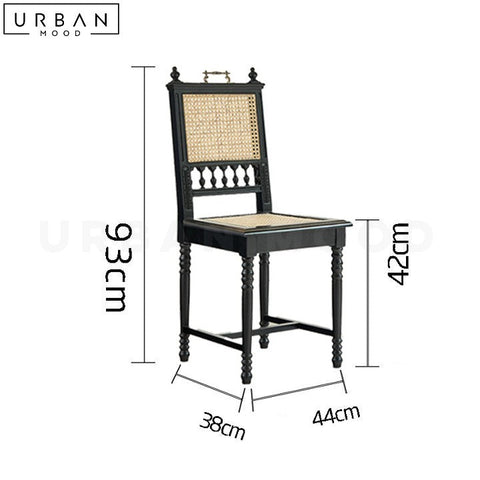 LINNEA Mid-Century Rattan Dining Chair Organic Charm - URBANMOOD