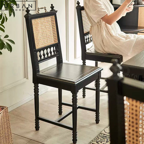 LINNEA Mid-Century Rattan Dining Chair Organic Charm - URBANMOOD