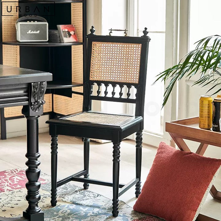 LINNEA Mid-Century Rattan Dining Chair Organic Charm - URBANMOOD