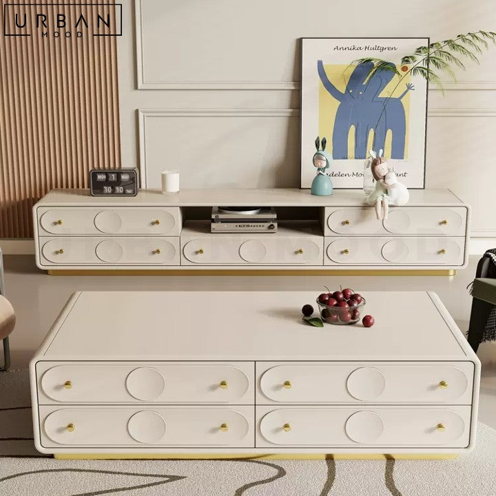 LOPEZ Modern TV Console and Coffee Table French Design - URBANMOOD