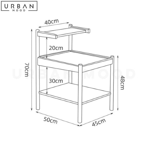 LUANN Japandi Rattan Bedside Table Natural Wood Elegance - URBANMOOD