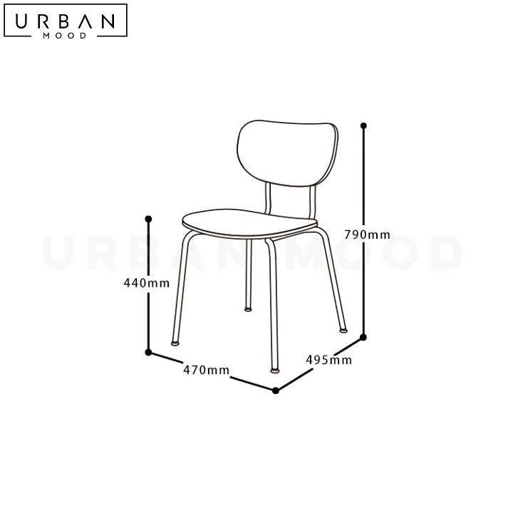 LUCELLY Modern Suede Dining Chair with Metal Frame - URBANMOOD
