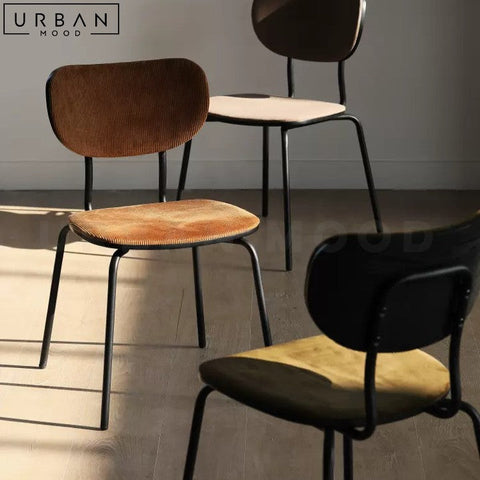 LUCELLY Modern Suede Dining Chair with Metal Frame - URBANMOOD