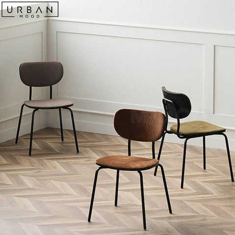 LUCELLY Modern Suede Dining Chair with Metal Frame - URBANMOOD