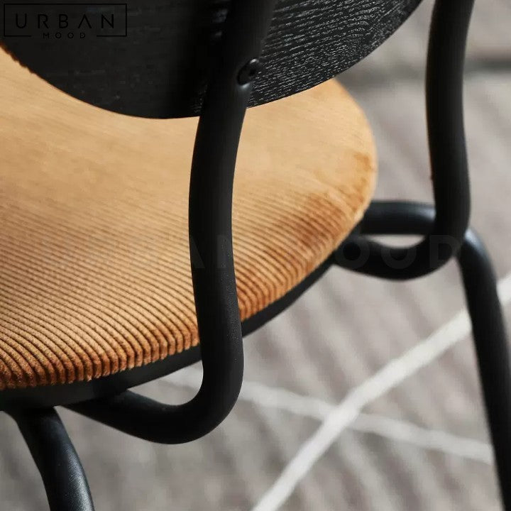 LUCELLY Modern Suede Dining Chair with Metal Frame - URBANMOOD