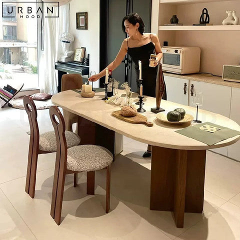 LYNN Japandi Sintered Stone Dining Table French Inspired - URBANMOOD