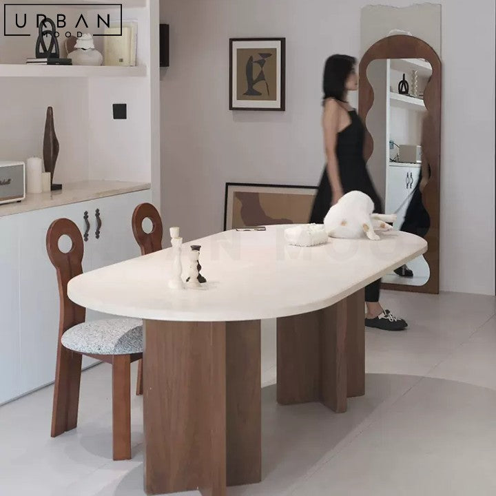 LYNN Japandi Sintered Stone Dining Table French Inspired - URBANMOOD