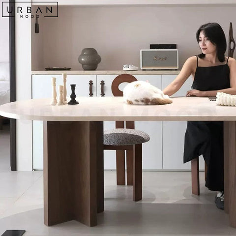 LYNN Japandi Sintered Stone Dining Table French Inspired - URBANMOOD