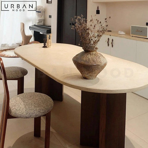 LYNN Japandi Sintered Stone Dining Table French Inspired - URBANMOOD