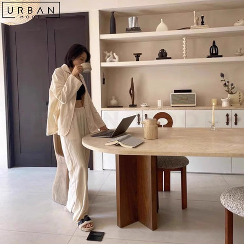 LYNN Japandi Sintered Stone Dining Table French Inspired - URBANMOOD