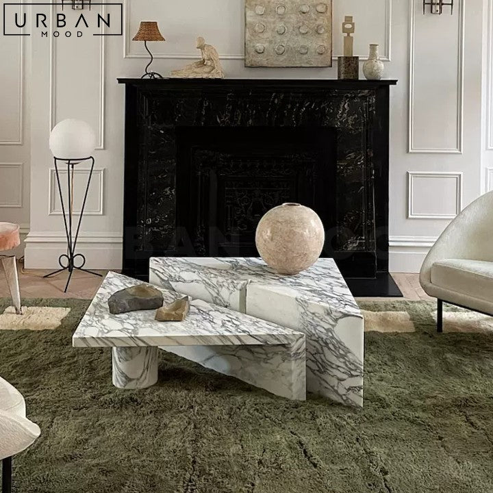 MACAREN Modern Marble Coffee Table Sleek Design - URBANMOOD