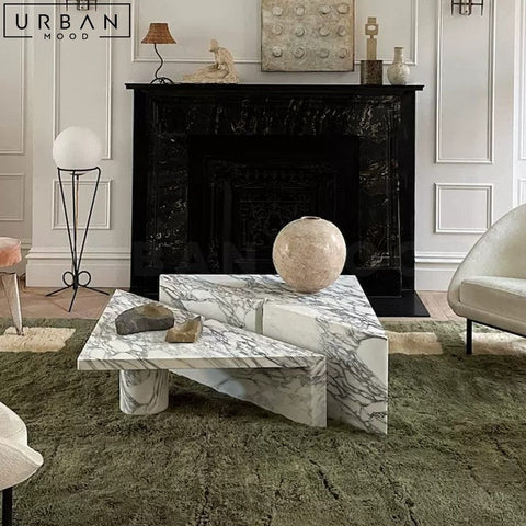 MACAREN Modern Marble Coffee Table Sleek Design - URBANMOOD