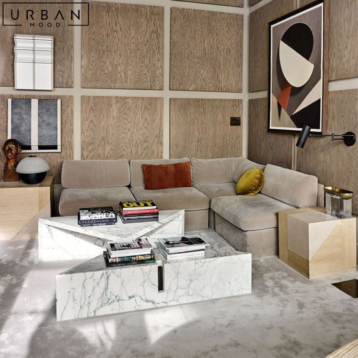 MACAREN Modern Marble Coffee Table Sleek Design - URBANMOOD