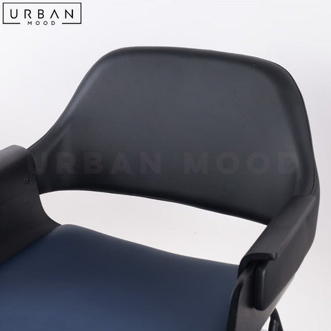 MACCO Modern Leather Dining Chair with Padded Seat - URBANMOOD