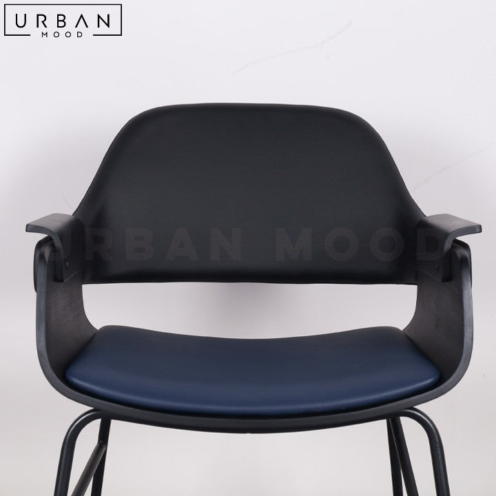 MACCO Modern Leather Dining Chair with Padded Seat - URBANMOOD